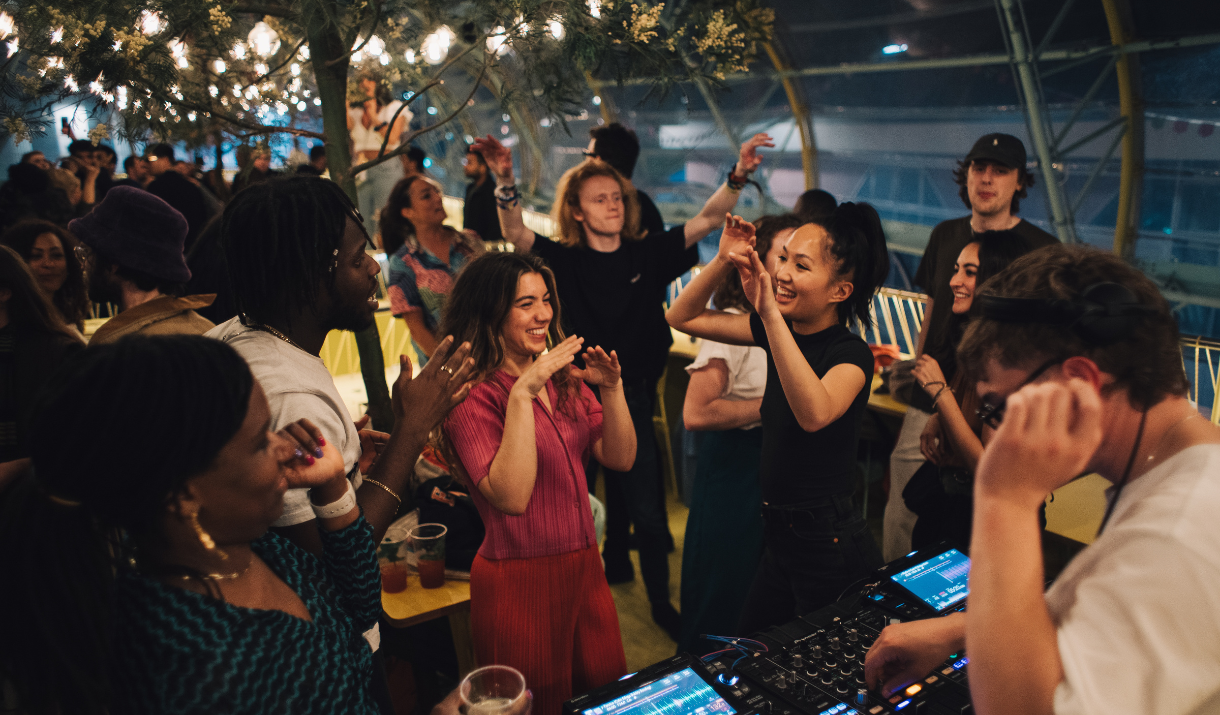 Dancing at Design District Canteen at Greenwich Peninsula